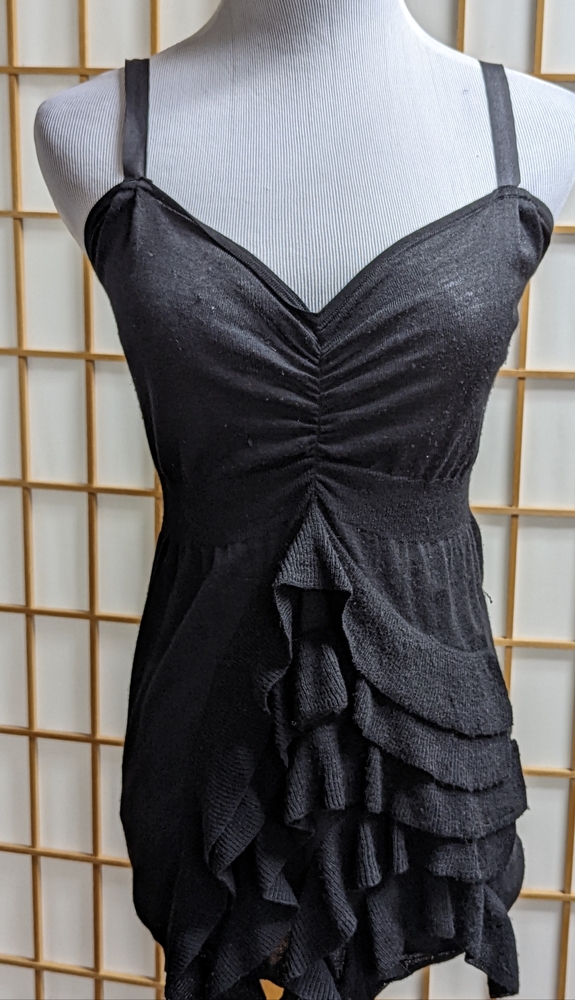 Prada Silk Knit Ruffle Top Sz Italy 40 fits XS/S